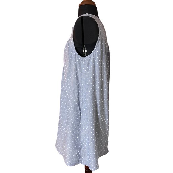 Croft & Barrow Light Blue Sleeveless Pin Tuck Polka Dot Nightgown M - Picture 5 of 8